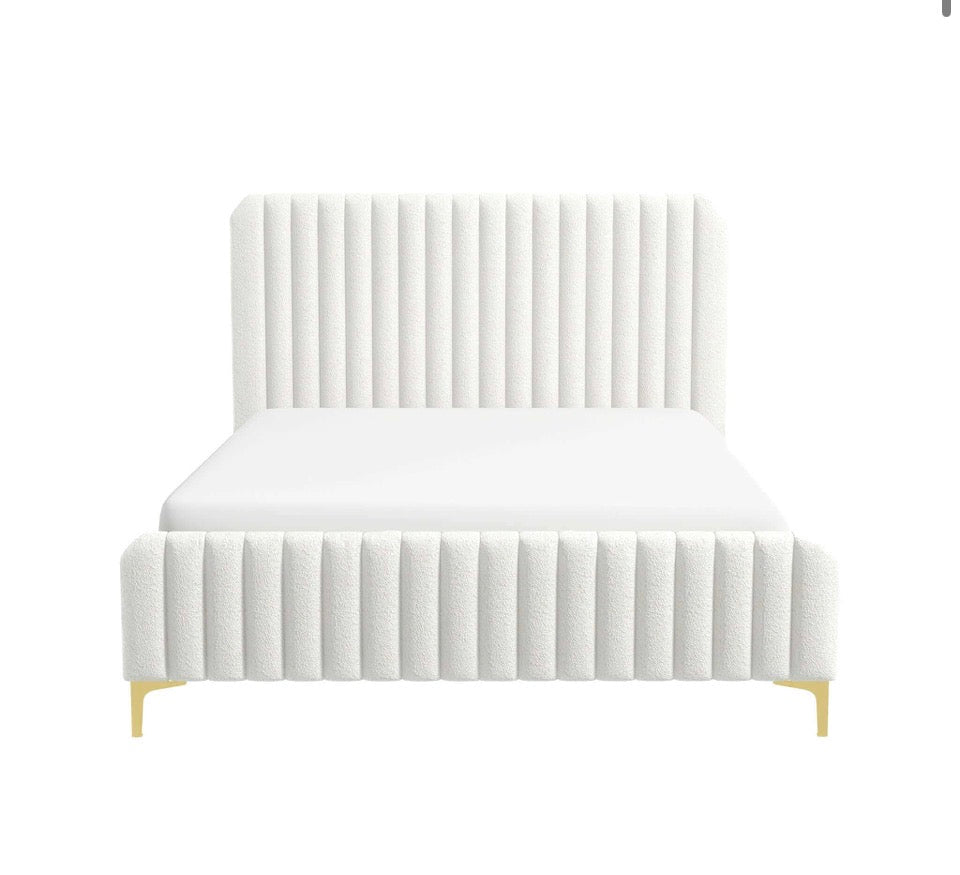 Aurelia Bouclé Platform Bed - Front view