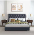 Sterling Velvet Platform Bed - Bedroom setting side view