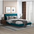 Capri Velvet Platform Bed - Front view on neutral background