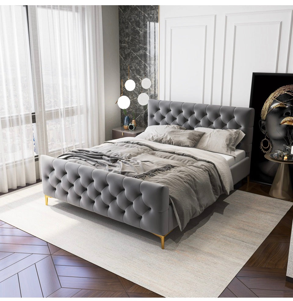 Milan Velvet Bed - Headboard close-up detail