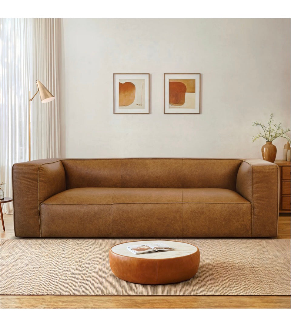 The Kensington™ Genuine Leather Sofa - Front Angle View