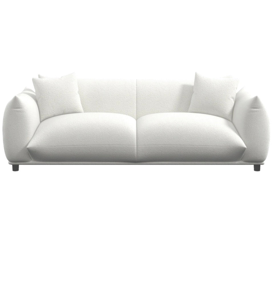 Amara Bouclé Sofa - front view on white background