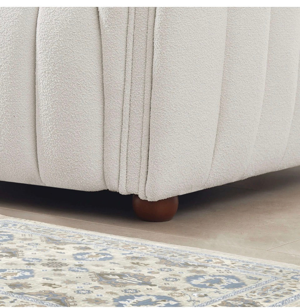 The Celeste Sofa – leg and fabric detail close-up
