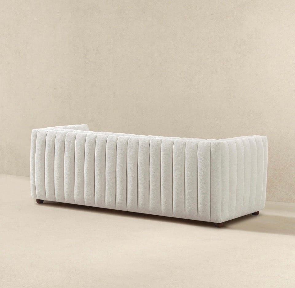 The Celeste Sofa – back view showing channel tufting