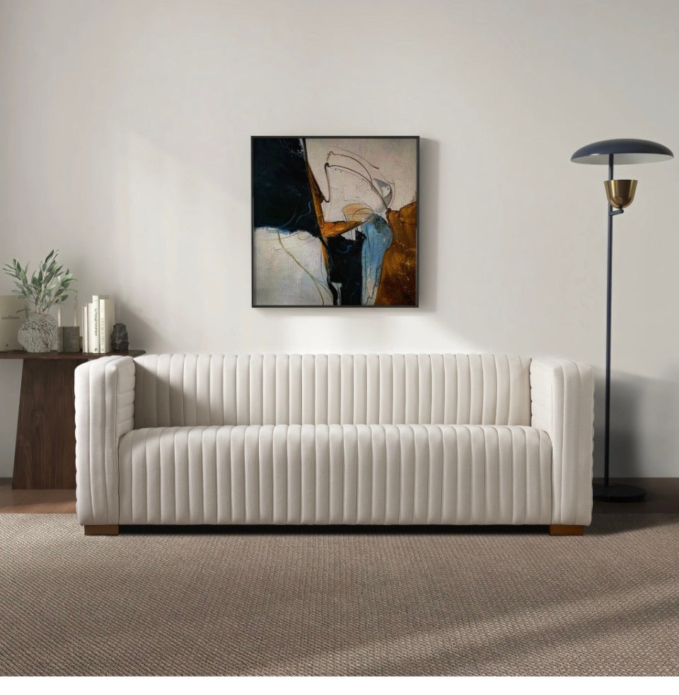 Élan Sofa back view in cream velvet