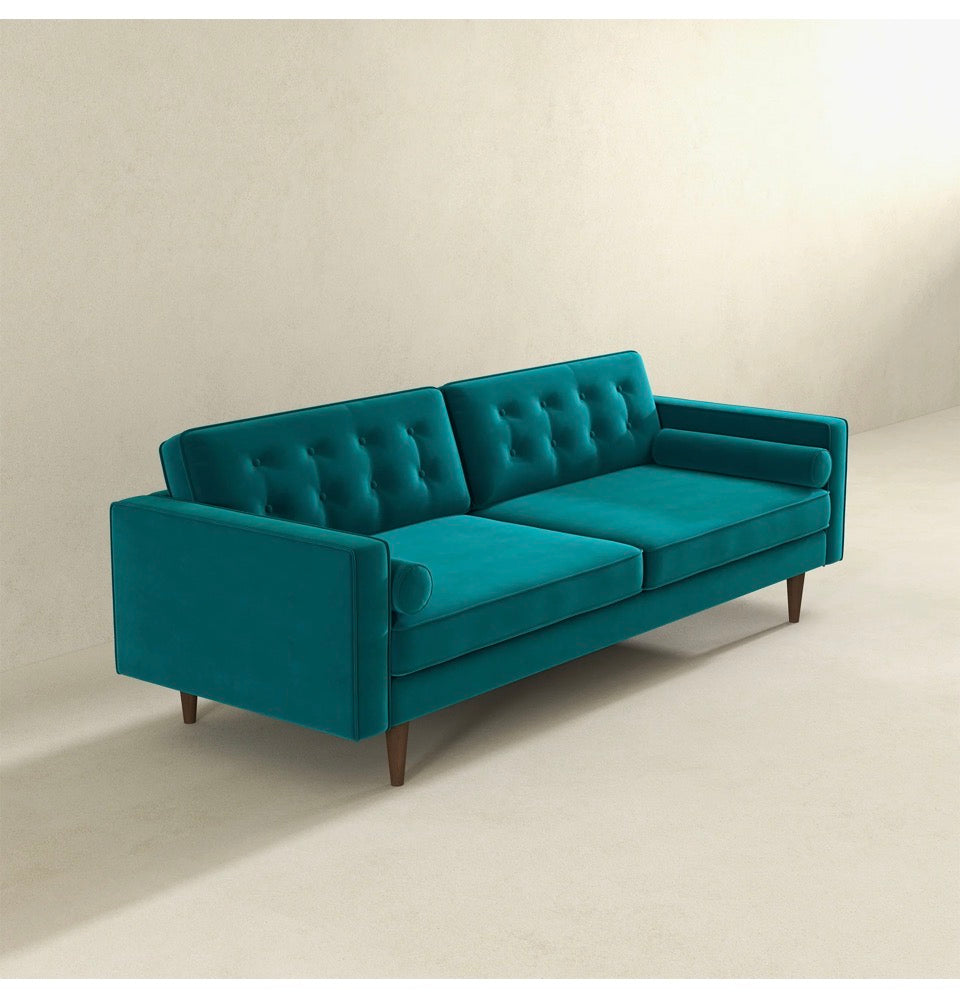 The Monroe – Teal Tufted Velvet Sofa