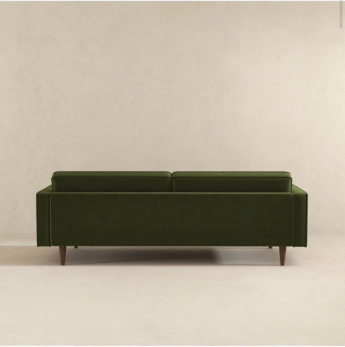The Kensington Olive Green Tufted Velvet Sofa – Front View