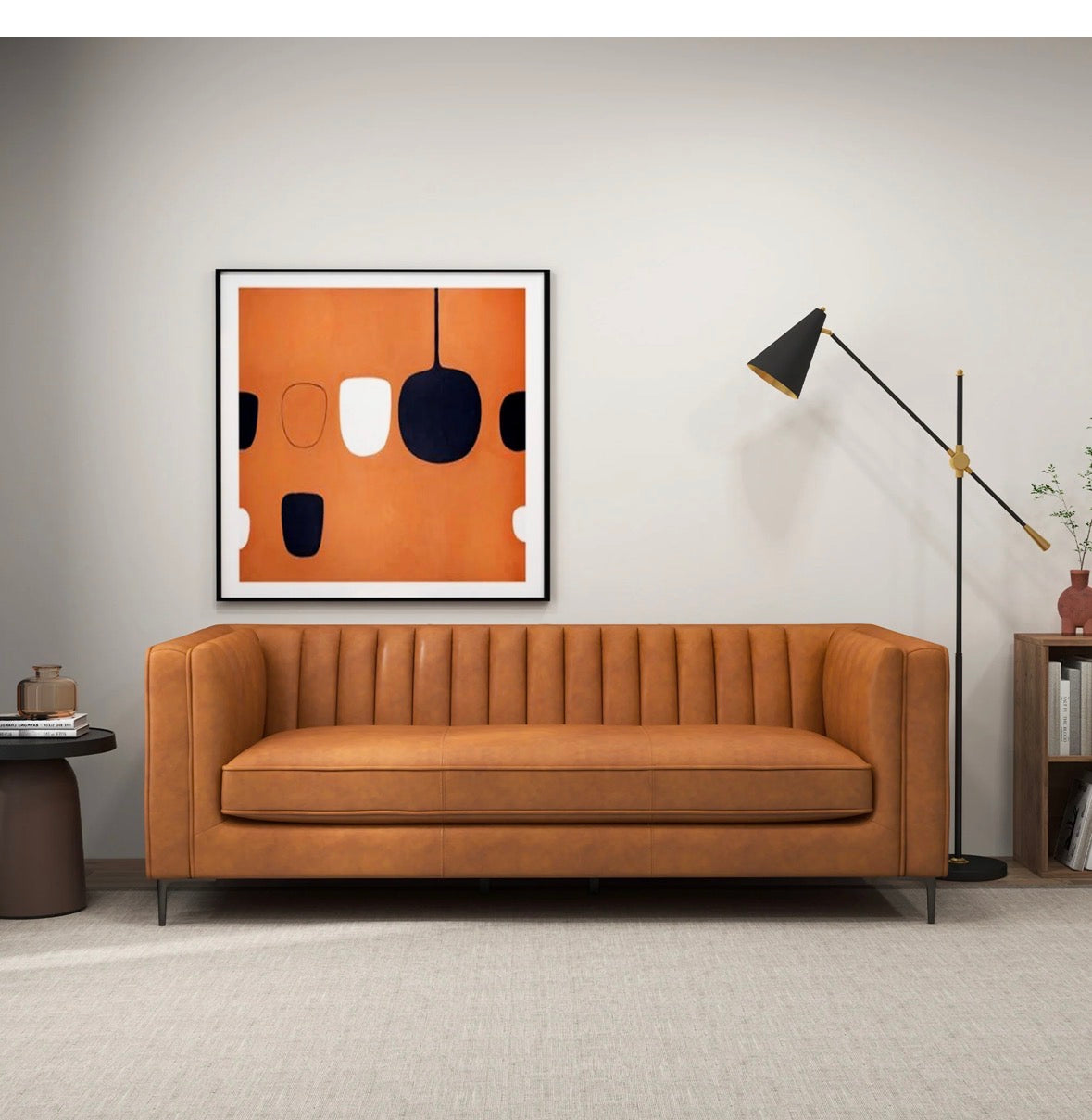 The Verona sofa in a modern living room - side angle view