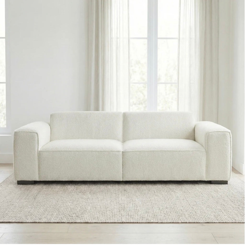The Aspen sofa styled in a bright living room