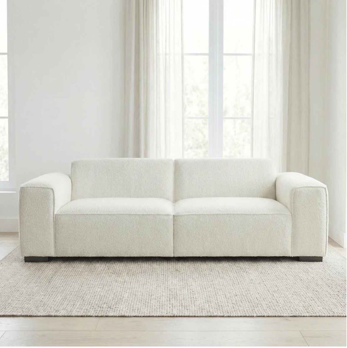 The Aspen sofa styled in a bright living room