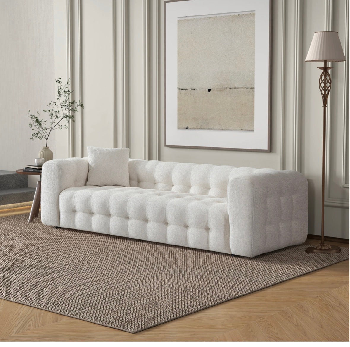 The Eden sofa styled in an elegant living room