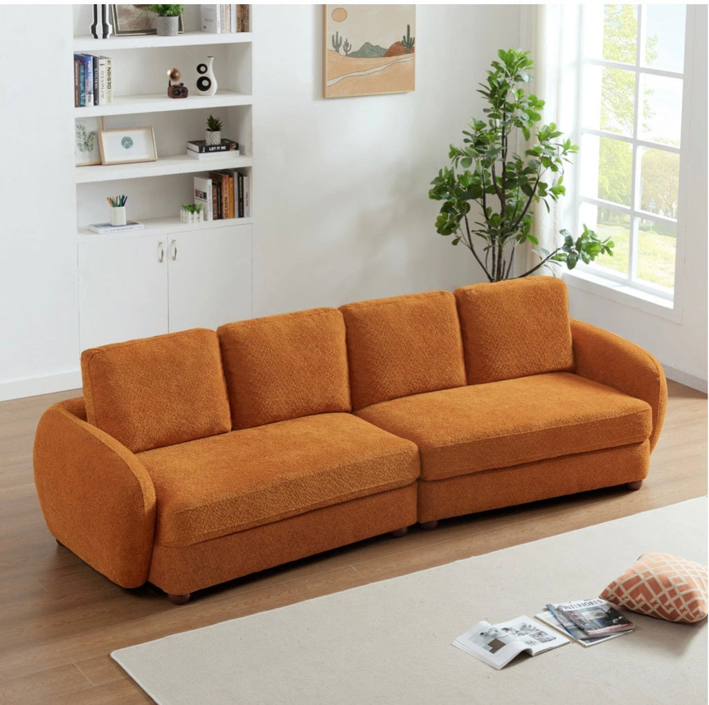 The Sienna sofa rear angle in a bright living room
