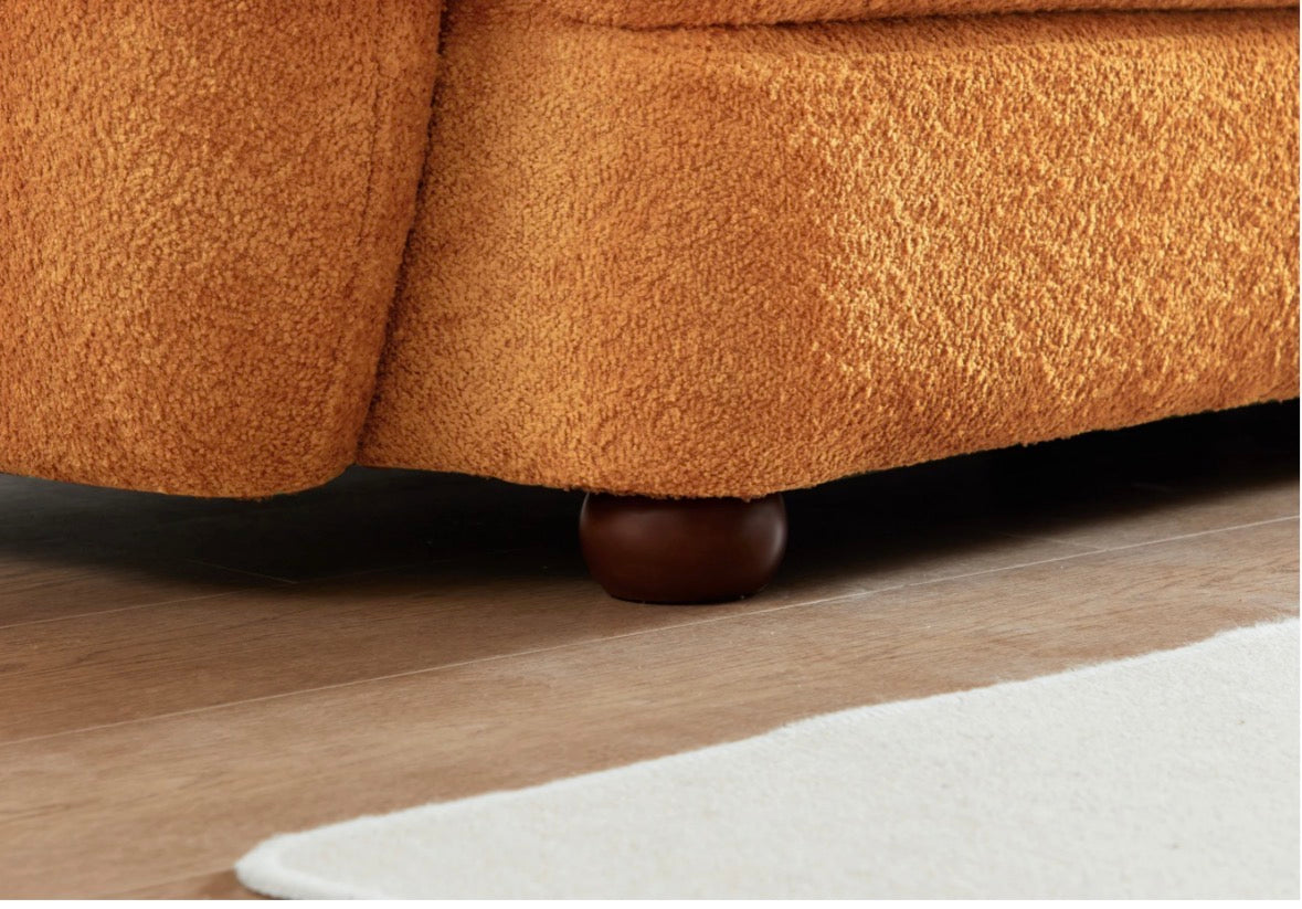 The Sienna – Luxury 114.5" Burnt Orange Bouclé Sofa