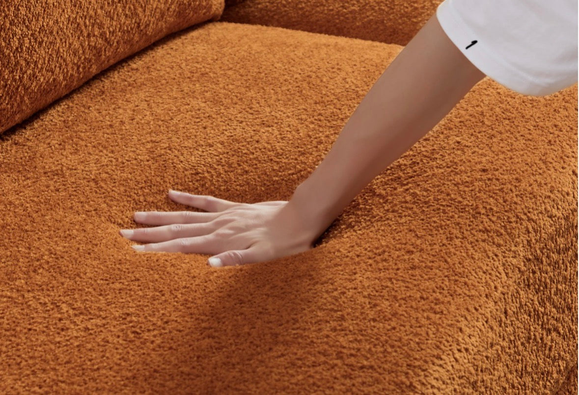 The Sienna – Luxury 114.5" Burnt Orange Bouclé Sofa