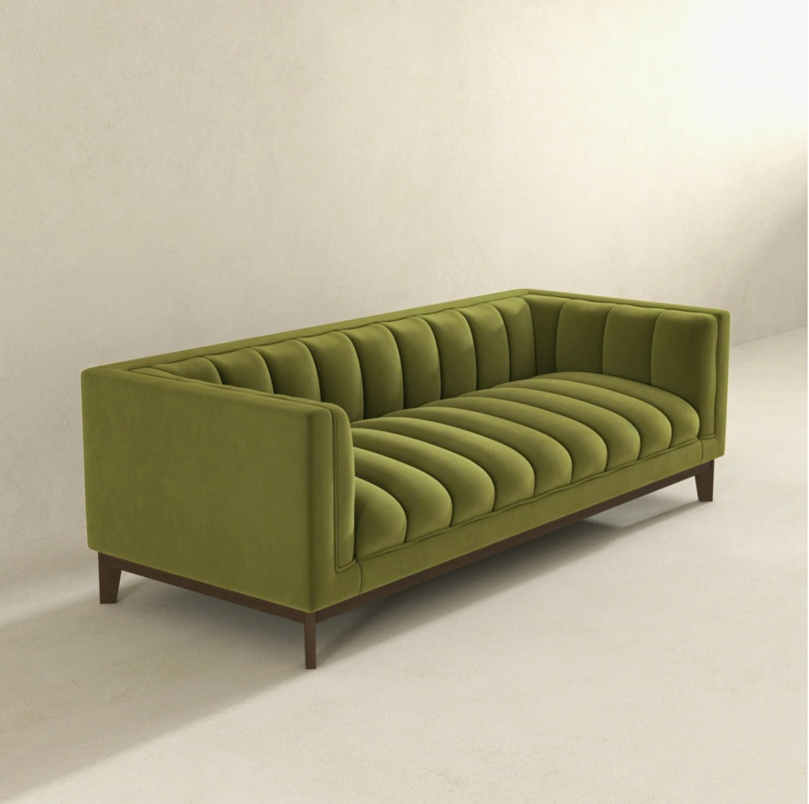 The Emerald green velvet sofa - front view