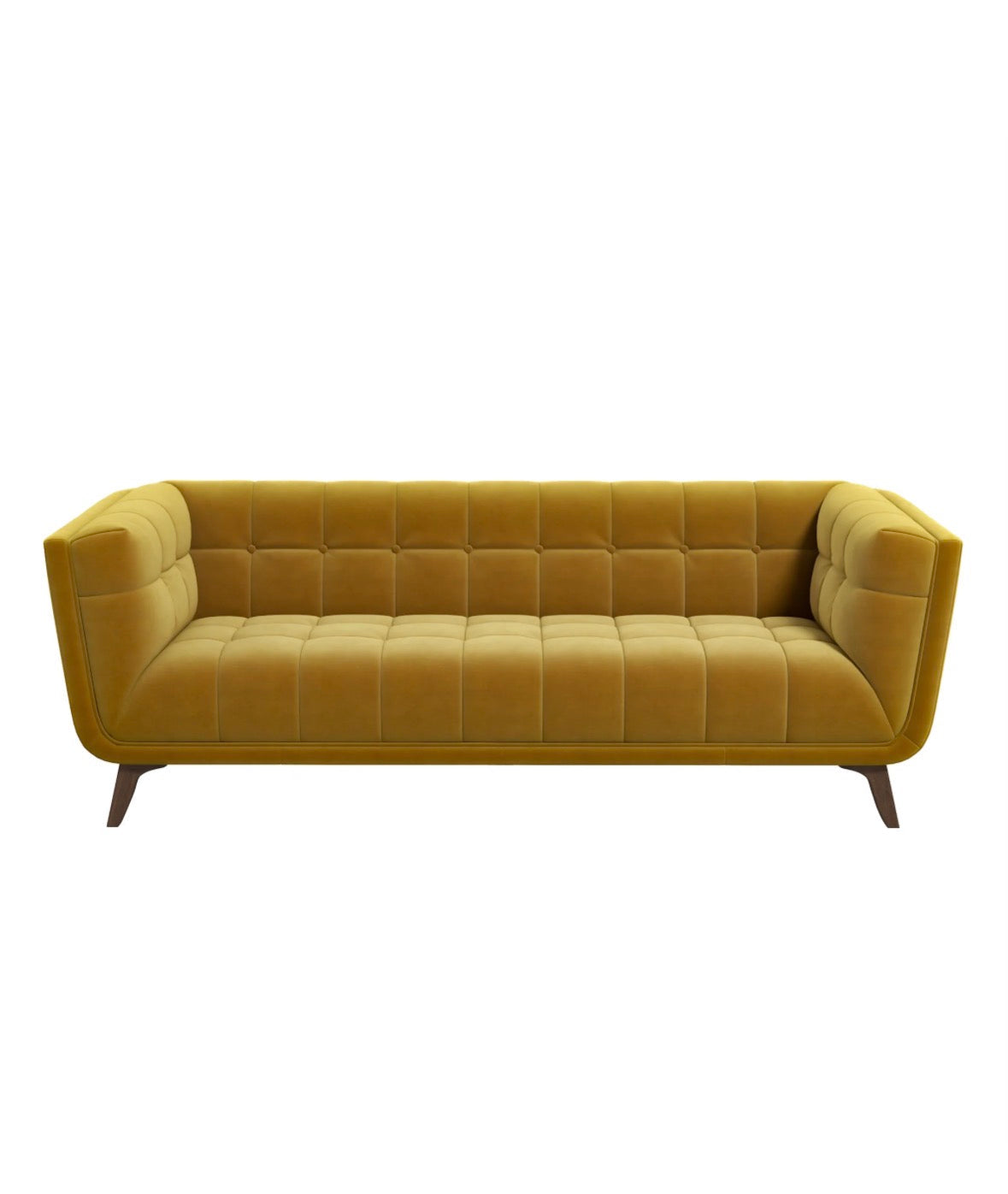 The Aurelia gold velvet sofa - rear view