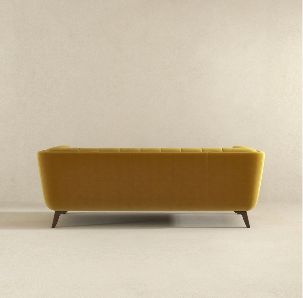 The Aurelia gold velvet sofa - lifestyle room setting