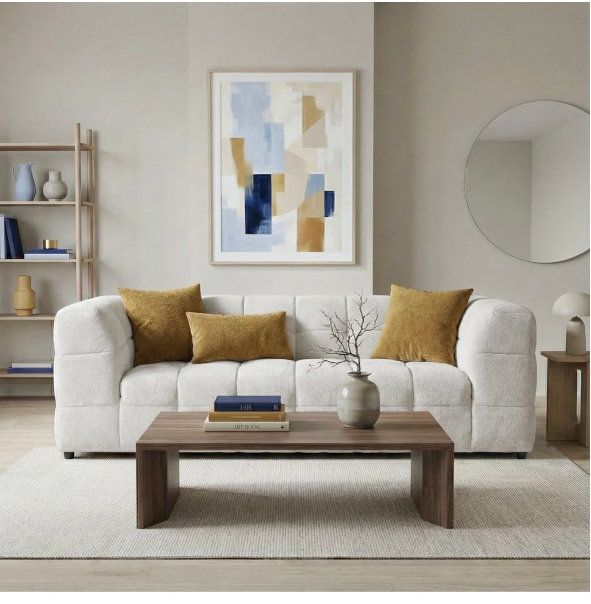 Monroe Beige Bouclé Sofa - shipping dimensions