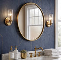 The Aurelia Satin Brass Wall Sconce – side view