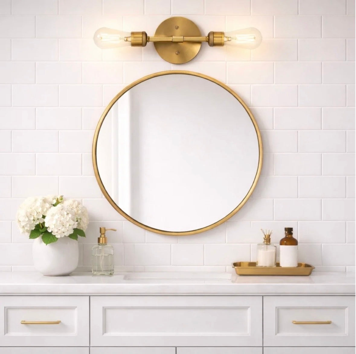 The Aurelia satin brass sconce additional lifestyle view