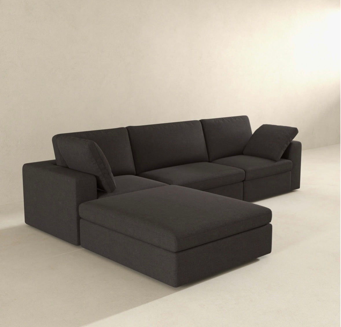 The Camille Charcoal Modular Corner Sectional – side profile