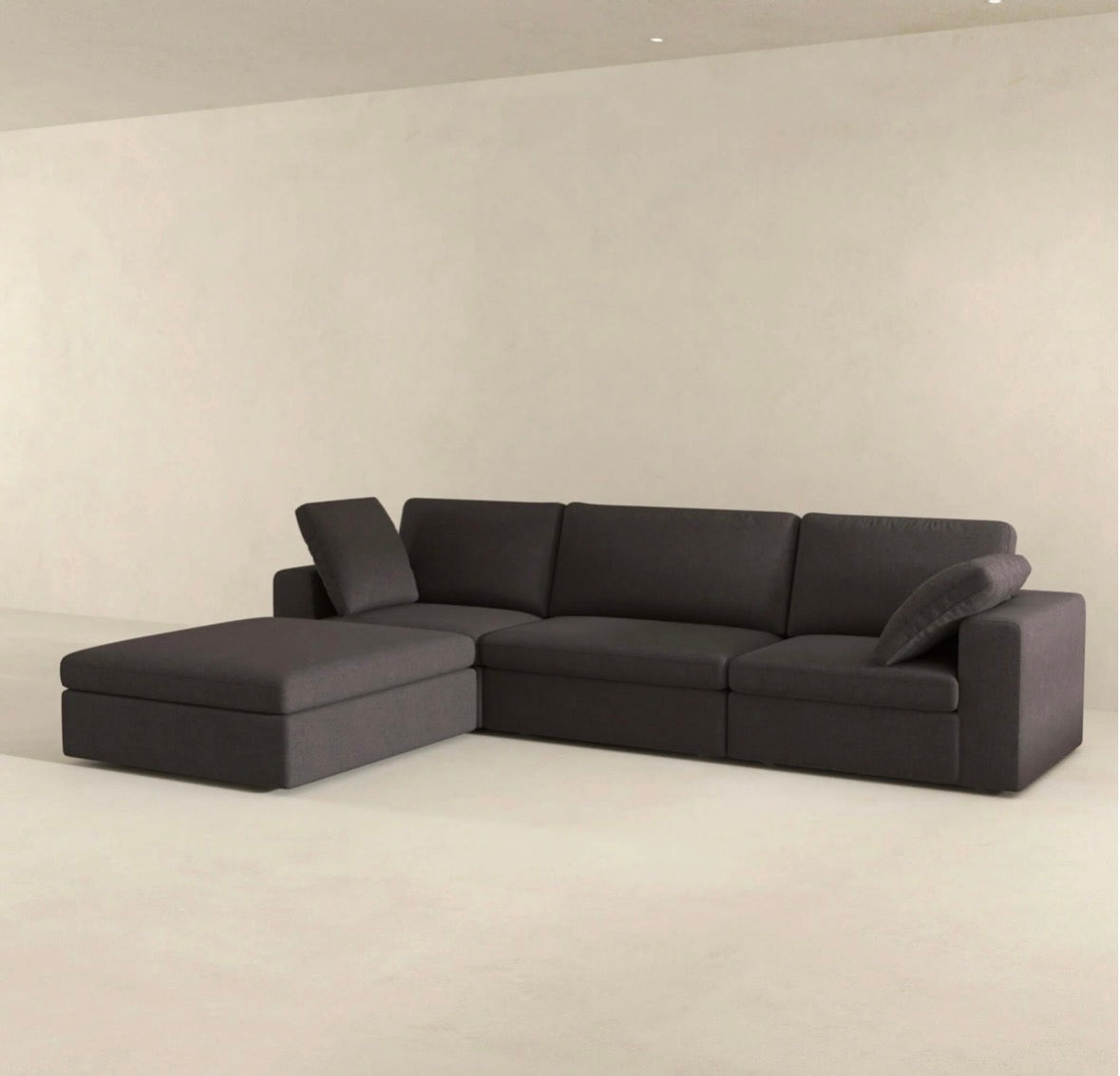 The Camille Charcoal Modular Corner Sectional – front view
