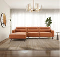The Valencia Cognac Vegan Leather Sectional – Front angle view